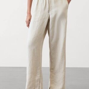Athleta Retreat Wide Leg Linen Pants Undyed Size M